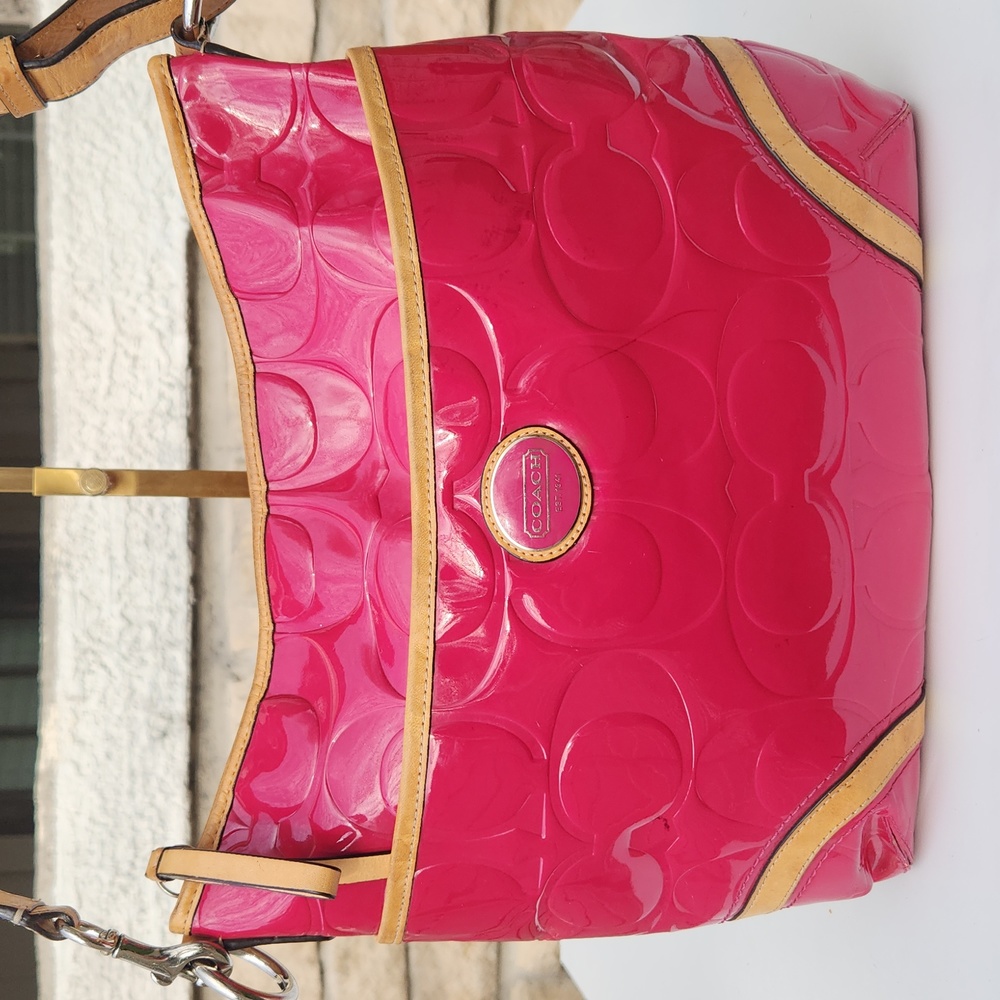 Coach Hot Pink Patent Leather Large Tote/Satchel